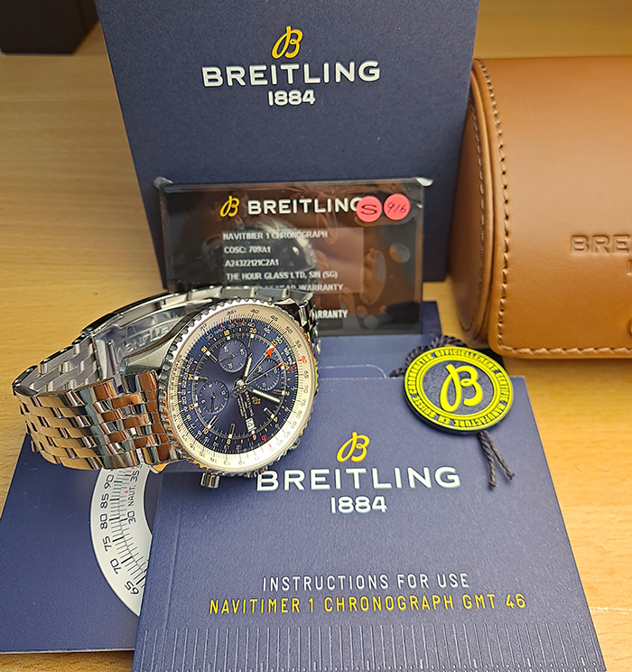 XL Breitling 1884 Chronometre Navitimer World Wristwatch Ref. A24322
